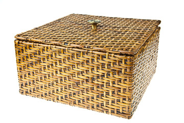 Wicker Box isolated on white background