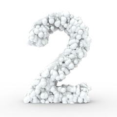 Texteffekt Moleküle weiss Zahl 2