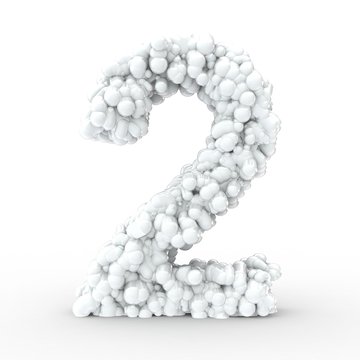 Texteffekt Molek&uuml;le weiss Zahl 2