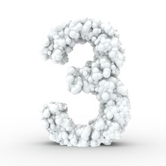 Texteffekt Molek&uuml;le weiss Zahl 3