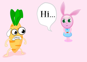 Rabbit and carrot