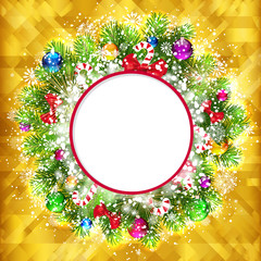 Christmas golden background and place for your text