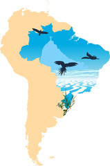 Map picture of South America