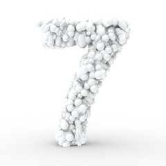 Texteffekt Moleküle weiss Zahl 7