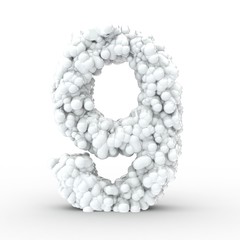 Texteffekt Moleküle weiss Zahl 9