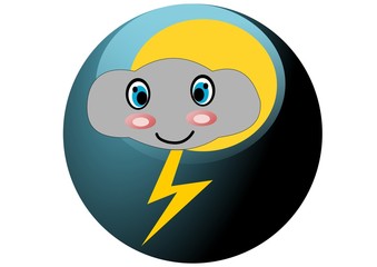 Sun and cloud with thunderstorm