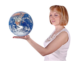 Planet earth on palms