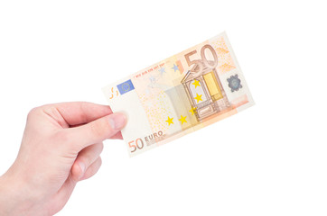 Money (Euro) in a hand