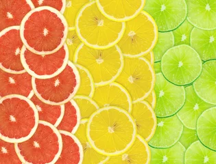 Papier Peint photo Tranches de fruits Abstrait de tranches d& 39 agrumes. Fermer. Photographie en studio