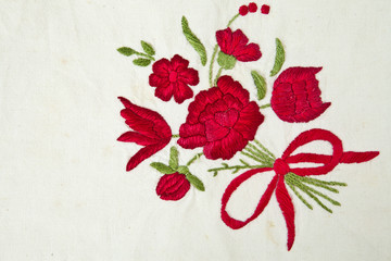 Cotton Rose on cotton background