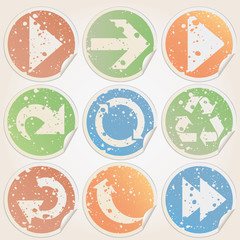 Vector arrows coloured grunge sticked