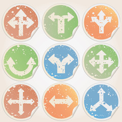 Obraz premium Vector arrows coloured grunge sticked