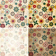 vector seamless spring floral patterns