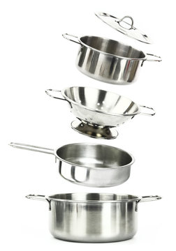 Group of stainless steel kitchenware