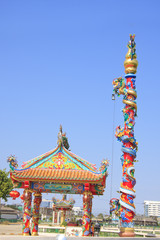 Shrine of the Chinese dragon pillars.