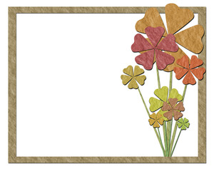 Frame with flowers made ​​of paper.