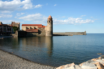 Plage de galets à Collioure