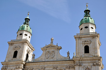 Obraz premium The baroque dome cathedral of Salzburg, Austria