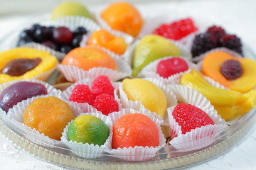 Colorful fruit candies