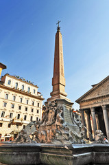 Fototapeta na wymiar Fontanna i Piazza della Rotonda w Rzymie