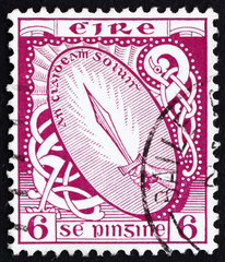 Postage stamp Ireland 1922 Sword of Light