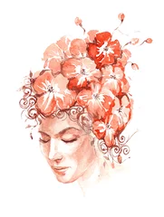 Raamstickers blooming hair © ankdesign