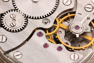 Clock mechanism close-up