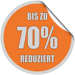 Sticker orange rund curl oben BIS ZU 70% REDUZIERT