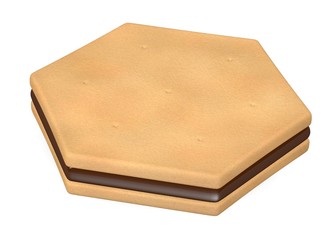 3d render of biscuit food