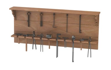 3d render of  blacksmith tools