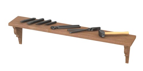 3d render of  blacksmith tools