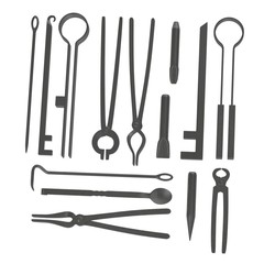 3d render of  blacksmith tools