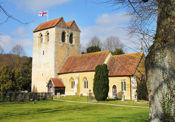 Medieval English Village Church and Tower