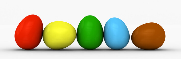 Easter colorful eggs isolated on white