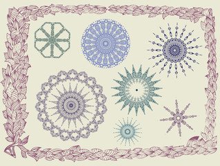 frame with foliate ornament doodles arabesques