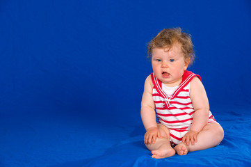Fototapeta premium baby in sailor- dress