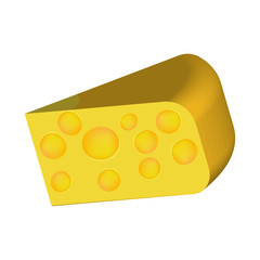 Cheese with Reflection Vector Illustration