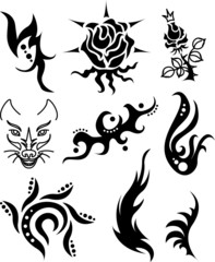 tattoo abstract and floral elements