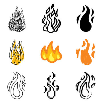 fire icons vector set