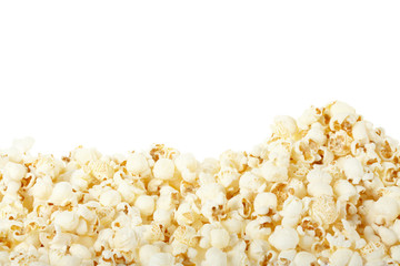 Popcorn on white, clipping path included