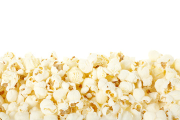 Pop corn border on white, clipping path included