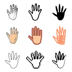 hand icons vector set