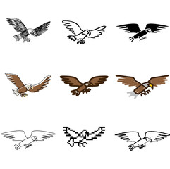 Obraz premium eagle icons vector set