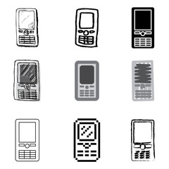 mobile phone icons vector set