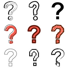 question icons vector set