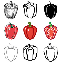 pepper icons vector set
