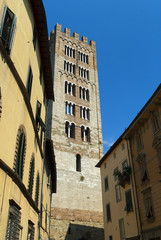 Narrow Street in Lucca Tuscany Italy
