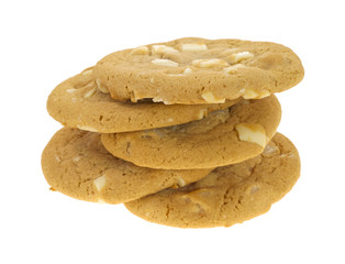 Five macadamia white chocolate cookies