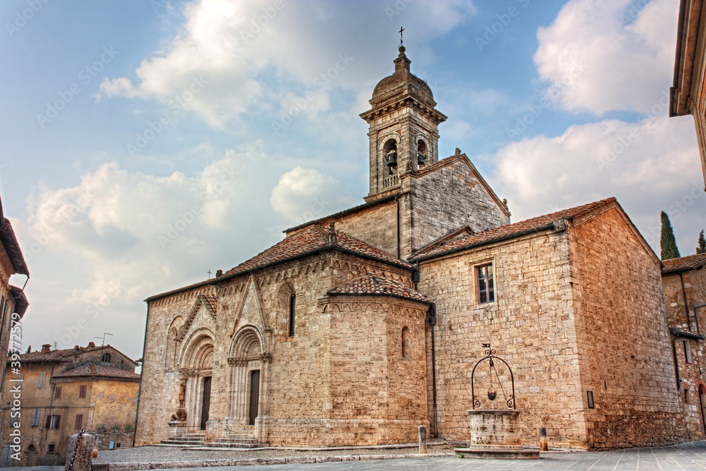 Sticker cathedral of san quirico d'orcia