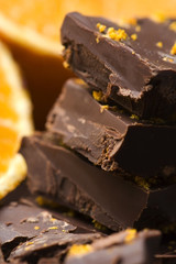 Homemade chocolate with orange